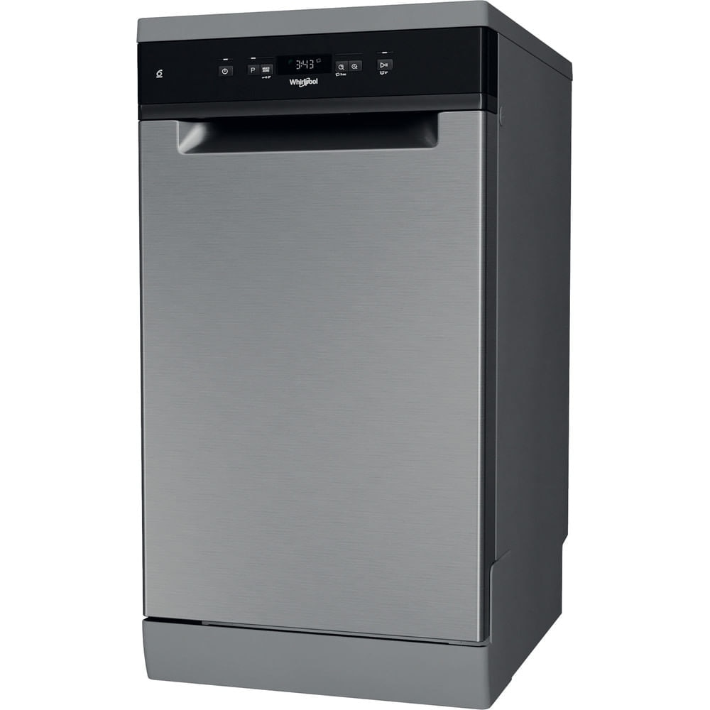 Masina de spalat vase independenta WHIRLPOOL WSFC 3M27 X, 6th Sense, 10 seturi, 6 programe, 45 cm, Clasa E, inox