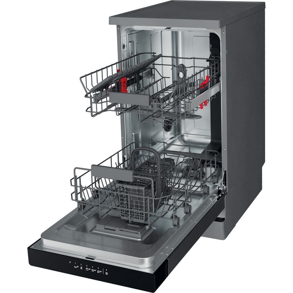 Masina de spalat vase independenta WHIRLPOOL WSFC 3M27 X, 6th Sense, 10 seturi, 6 programe, 45 cm, Clasa E, inox