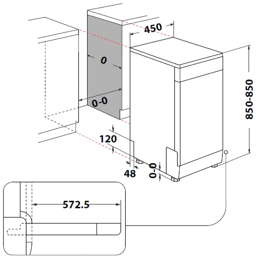 Masina de spalat vase independenta WHIRLPOOL WSFO 3O23 PF X, 10 seturi, 7 programe, 45 cm, Clasa E, inox