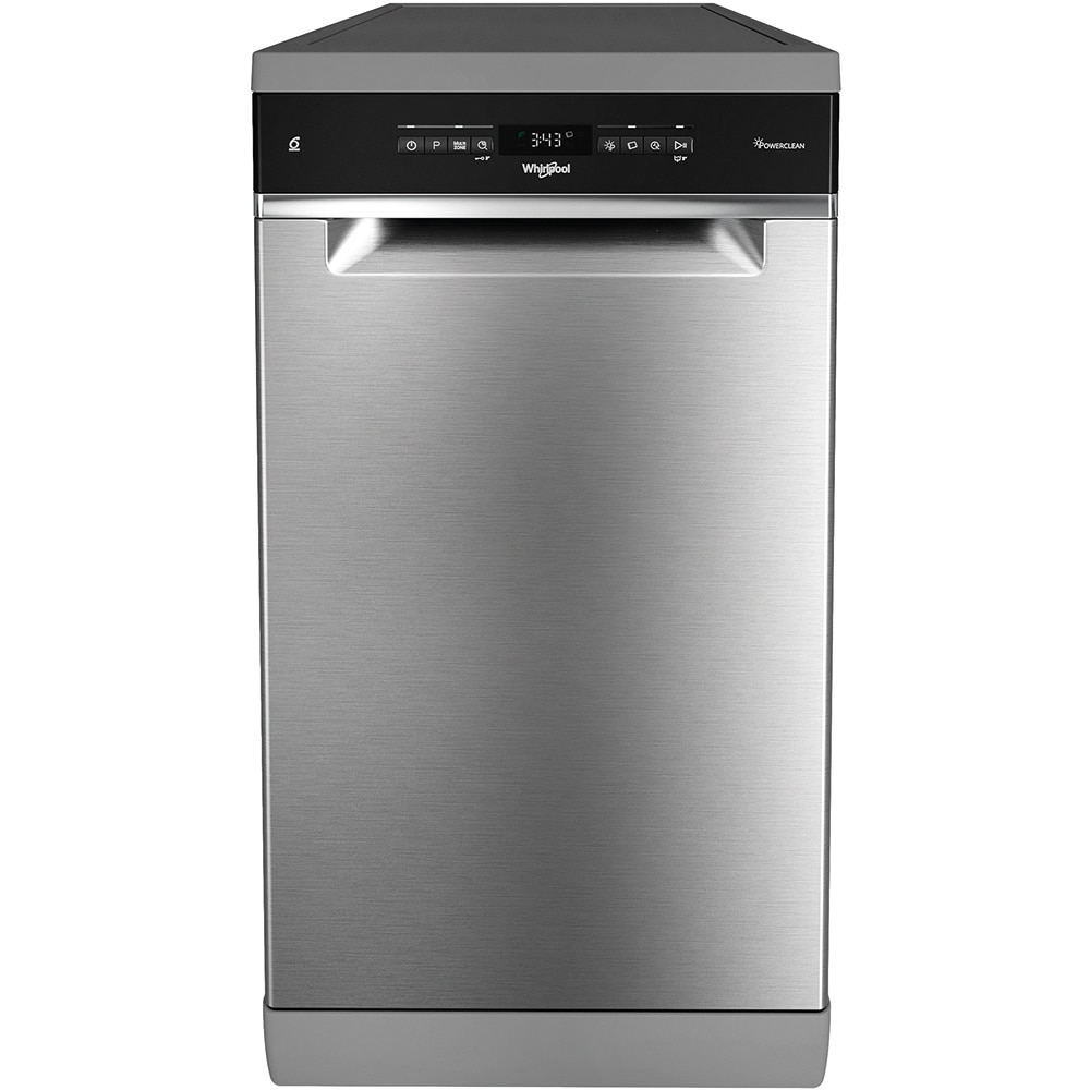 Masina de spalat vase independenta WHIRLPOOL WSFO 3O23 PF X, 10 seturi, 7 programe, 45 cm, Clasa E, inox