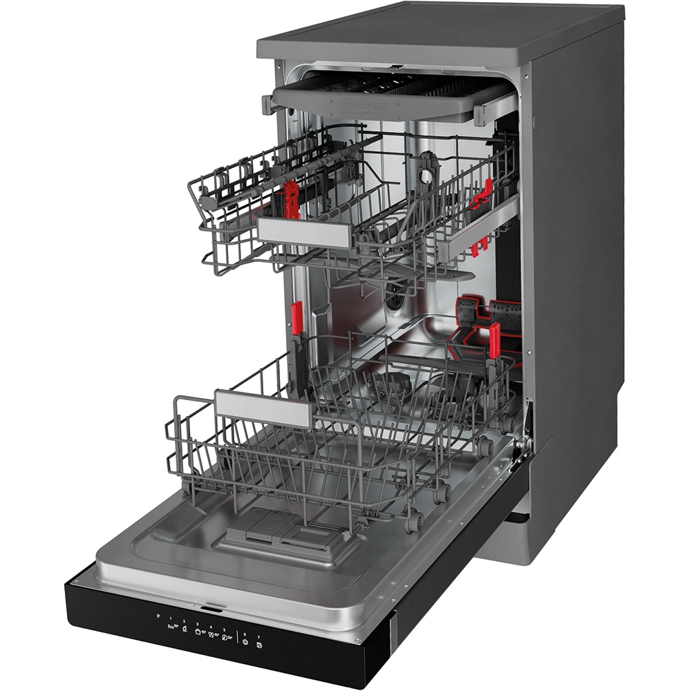 Masina de spalat vase independenta WHIRLPOOL WSFO 3O23 PF X, 10 seturi, 7 programe, 45 cm, Clasa E, inox