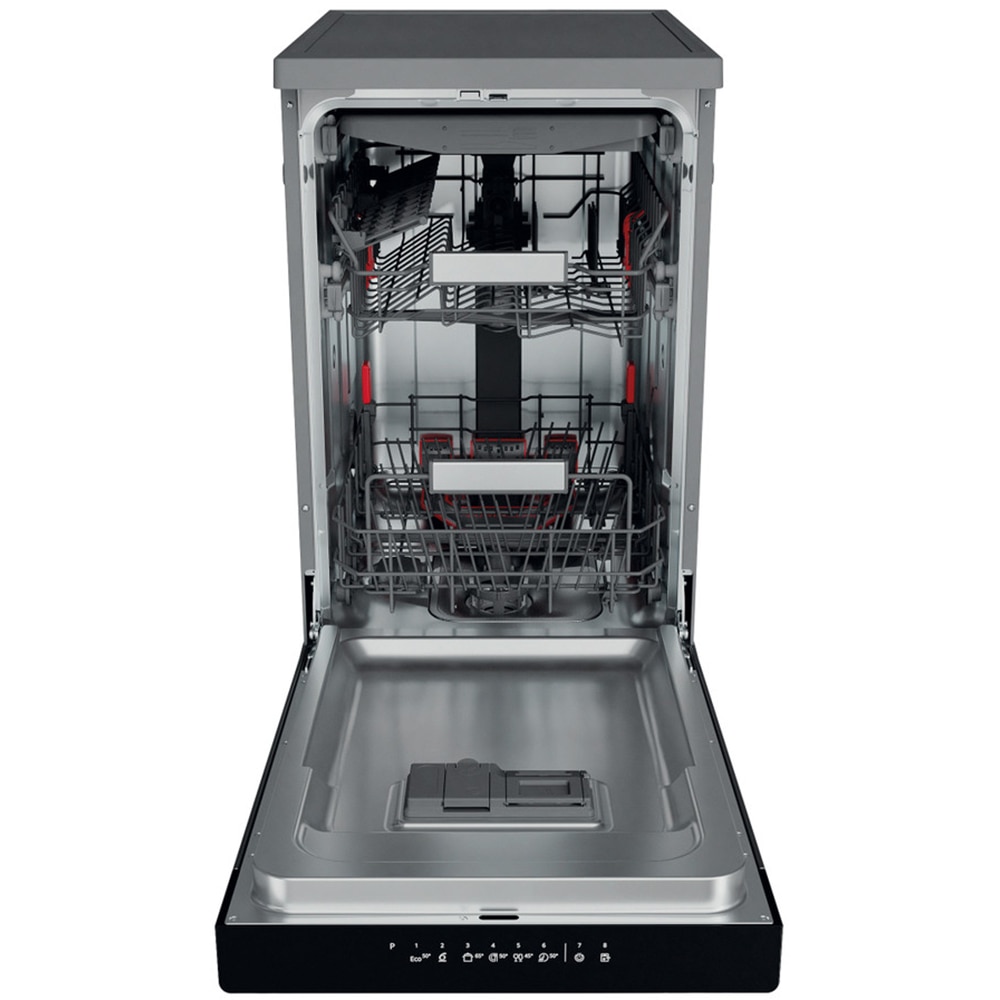 Masina de spalat vase independenta WHIRLPOOL WSFO3O34PFX, 6th sense, 10 seturi, 8 programe, 45 cm, Clasa D, inox