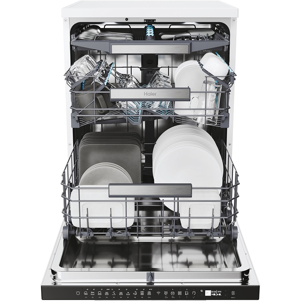 Masina de spalat vase independenta HAIER XF 4A4M4PW, 14 seturi, 10 programe, 60 cm, Clasa A, alb