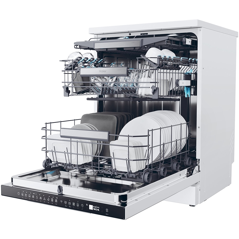 Masina de spalat vase independenta HAIER XF 4A4M4PW, 14 seturi, 10 programe, 60 cm, Clasa A, alb
