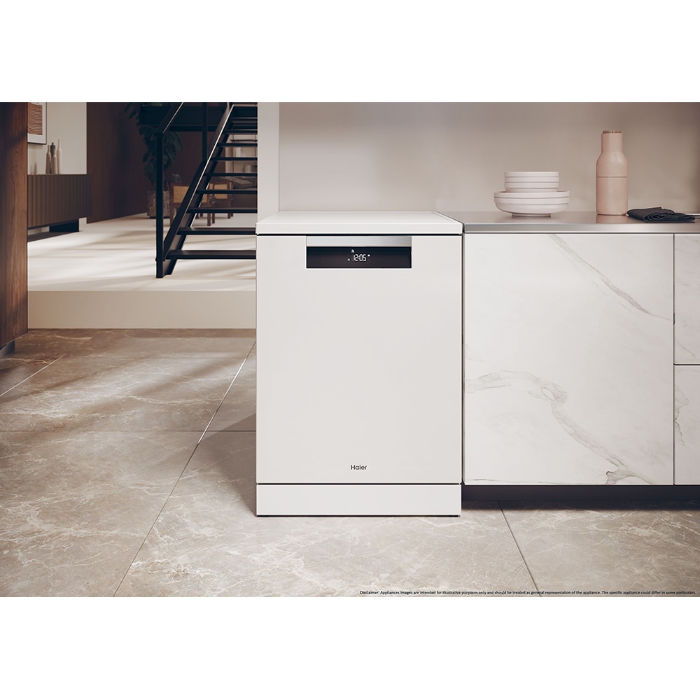 Masina de spalat vase independenta HAIER XF 4A4M4PW, 14 seturi, 10 programe, 60 cm, Clasa A, alb