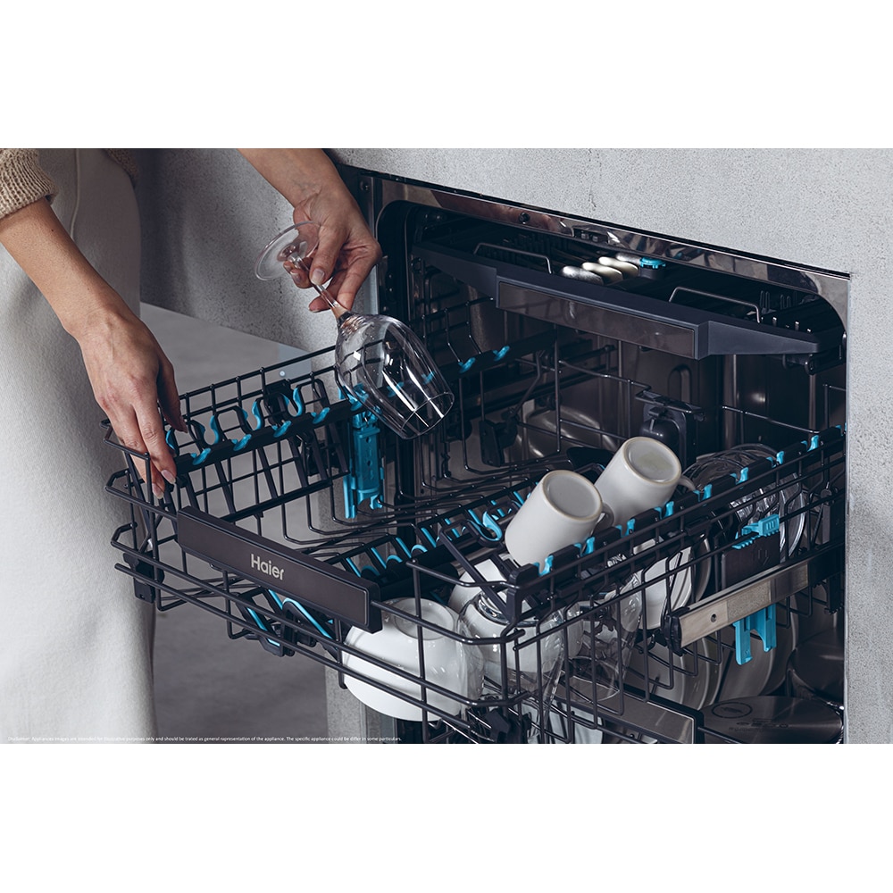 Masina de spalat vase independenta HAIER XF 4A4M4PW, 14 seturi, 10 programe, 60 cm, Clasa A, alb