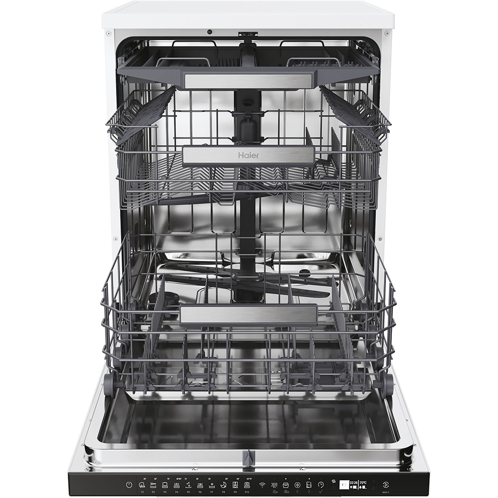 Masina de spalat vase independenta HAIER XF 5C4M1W, 15 seturi, 10 programe, 60 cm, Clasa C, alb