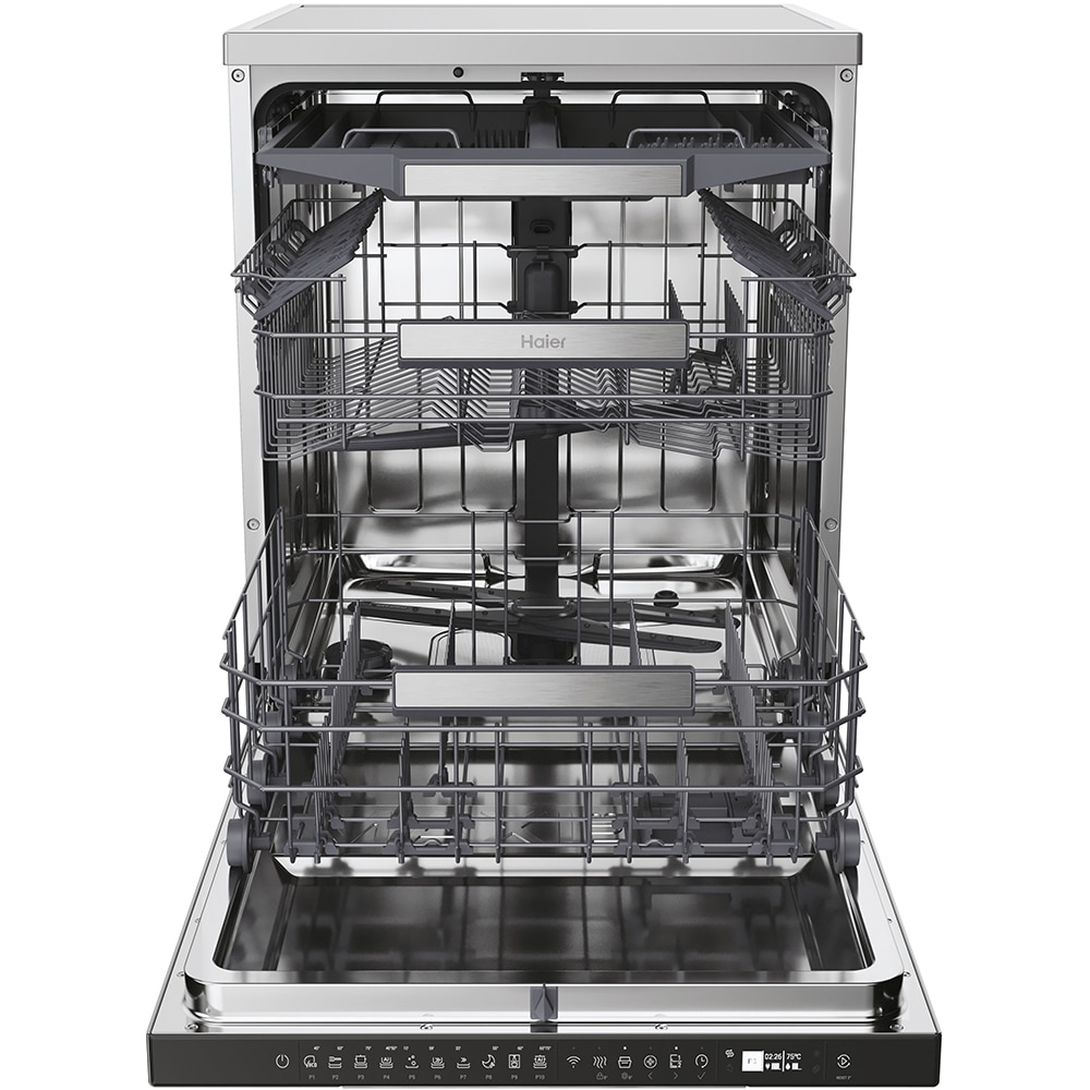 Masina de spalat vase independenta HAIER XF 5CM1X, 15 seturi, 10 programe, 60 cm, Clasa C, inox