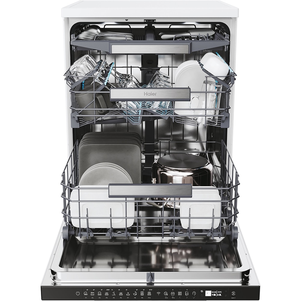 Masina de spalat vase independenta HAIER XF 6B2M3PW, 16 seturi, 10 programe, 60 cm, Clasa B, alb