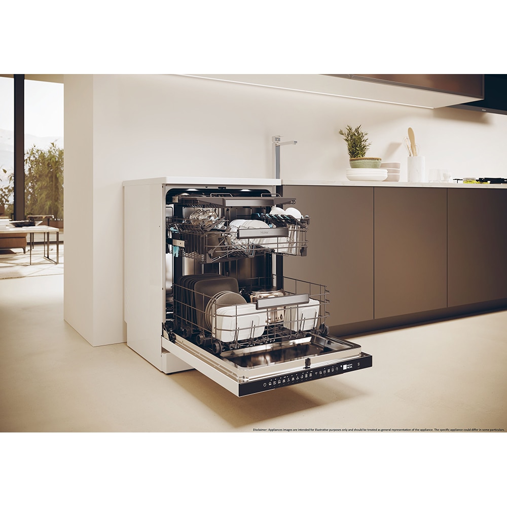 Masina de spalat vase independenta HAIER XF 6B2M3PW, 16 seturi, 10 programe, 60 cm, Clasa B, alb