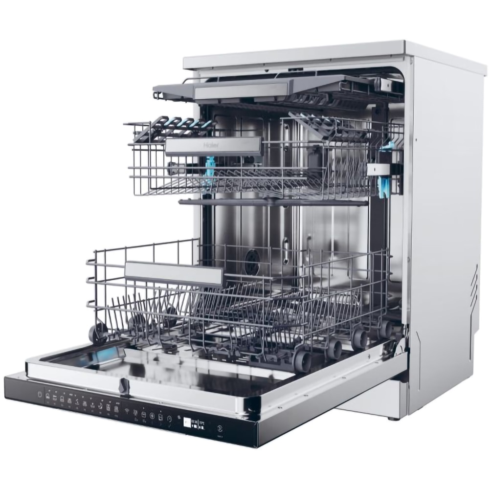 Masina de spalat vase independenta HAIER XF 6C2M1PX, 16 seturi, 10 programe, 60 cm, Clasa C, inox