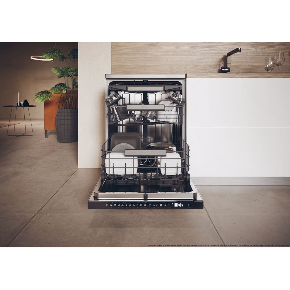 Masina de spalat vase independenta HAIER XF 6C2M1PX, 16 seturi, 10 programe, 60 cm, Clasa C, inox