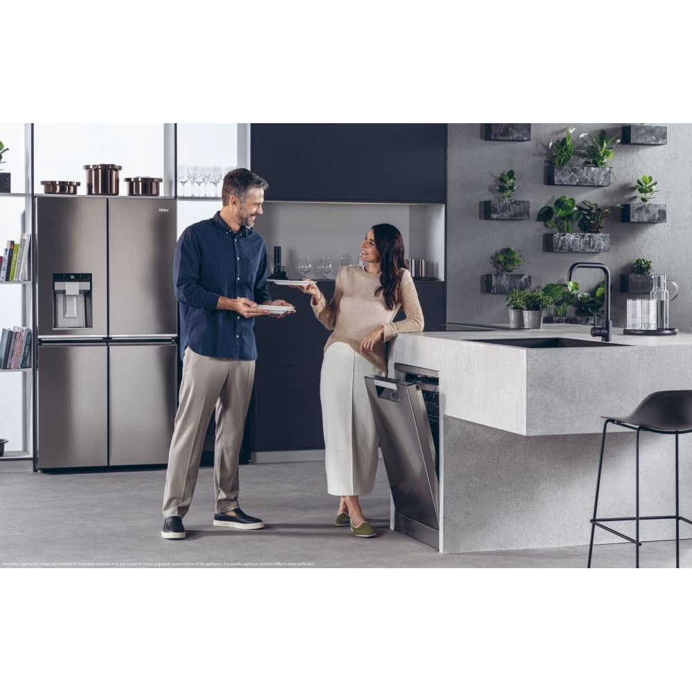 Masina de spalat vase independenta HAIER XF 6C2M1PX, 16 seturi, 10 programe, 60 cm, Clasa C, inox