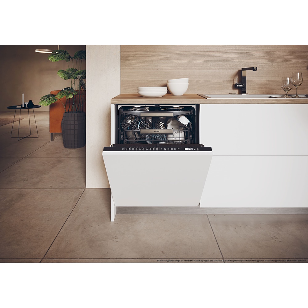 Masina de spalat vase incorporabila HAIER XI 6B0M3PB, 16 seturi, 10 programe, 60 cm, Clasa B, panou comanda negru