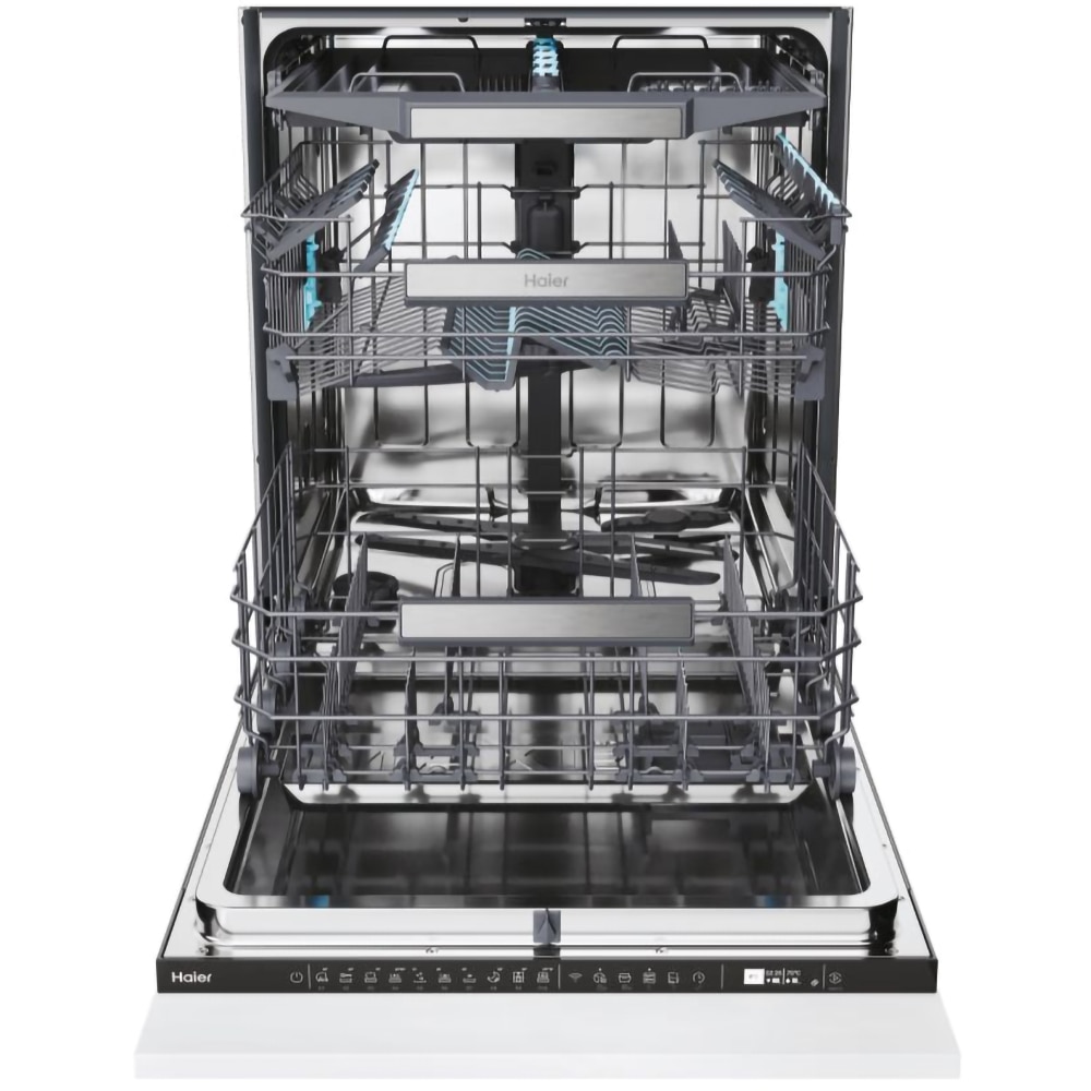 Masina de spalat vase incorporabila HAIER XS 4A4M4PB, 14 seturi, 10 programe, 60 cm, Clasa A, panou comanda negru