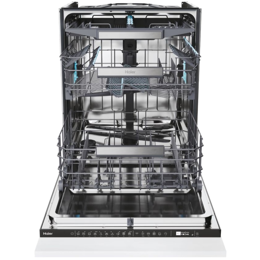 Masina de spalat vase incorporabila HAIER XS 4A4M4PB, 14 seturi, 10 programe, 60 cm, Clasa A, panou comanda negru