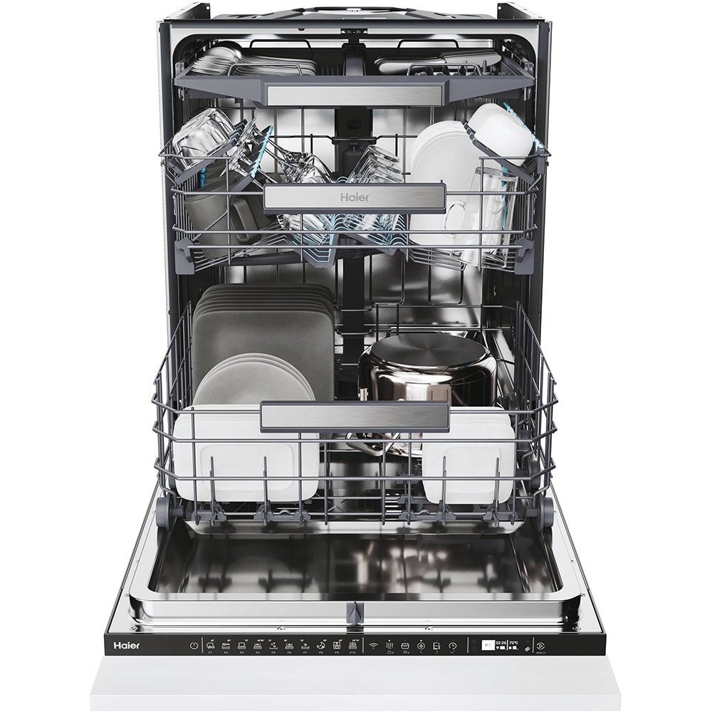 Masina de spalat vase incorporabila HAIER XS 6B1M3PB, 16 seturi, 10 programe, 60 cm, Clasa B, panou comanda negru