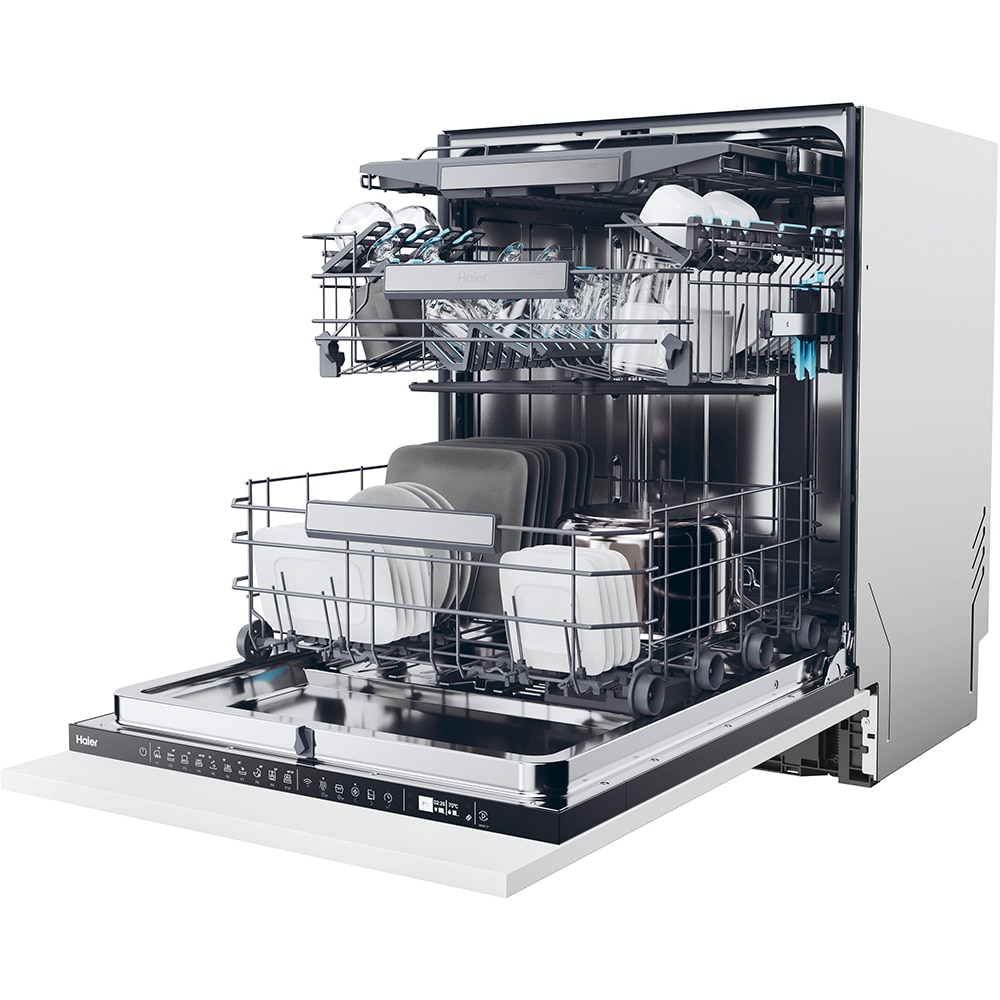 Masina de spalat vase incorporabila HAIER XS 6B1M3PB, 16 seturi, 10 programe, 60 cm, Clasa B, panou comanda negru