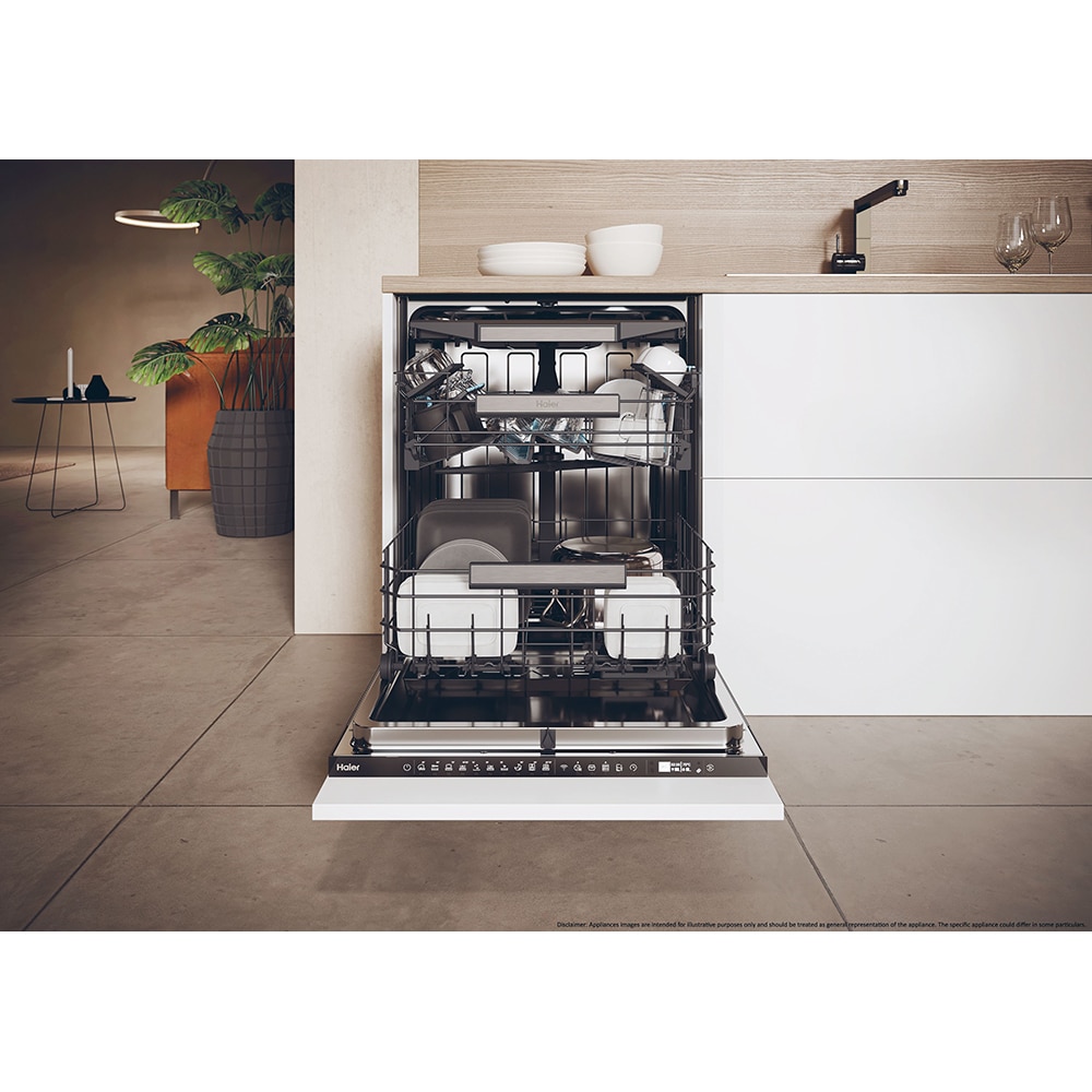 Masina de spalat vase incorporabila HAIER XS 6B1M3PB, 16 seturi, 10 programe, 60 cm, Clasa B, panou comanda negru