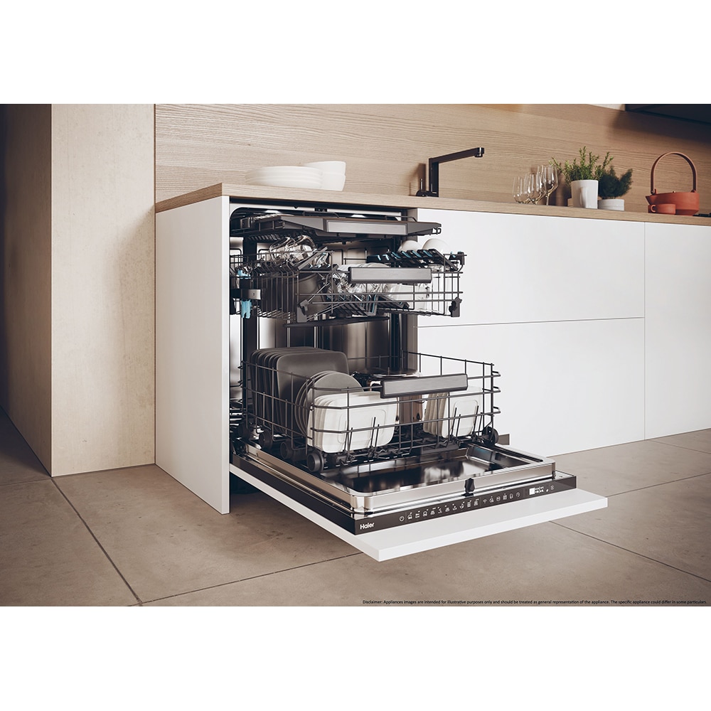 Masina de spalat vase incorporabila HAIER XS 6B1M3PB, 16 seturi, 10 programe, 60 cm, Clasa B, panou comanda negru