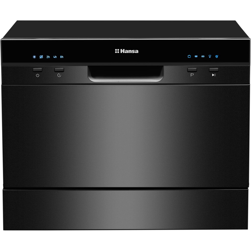 Masina de spalat vase independenta HANSA ZWM556BH, 6 seturi, 5 programe, 55 cm, Clasa F, negru