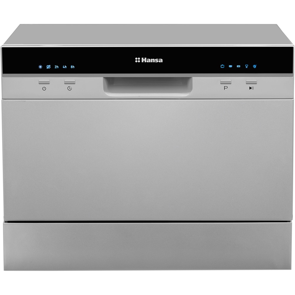 Masina de spalat vase independenta HANSA ZWM556SH, 6 seturi, 5 programe, 55 cm, Clasa F, argintiu