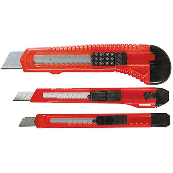 Set 3 cuttere MTX Matrix 789859, 9-9-18 mm, metal, rosu-negru