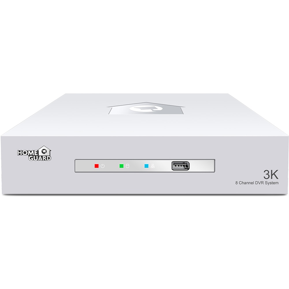 Kit de supraveghere video HOMEGUARD HGDVK-83304, 4 camere, 3K, 8 canale, alb