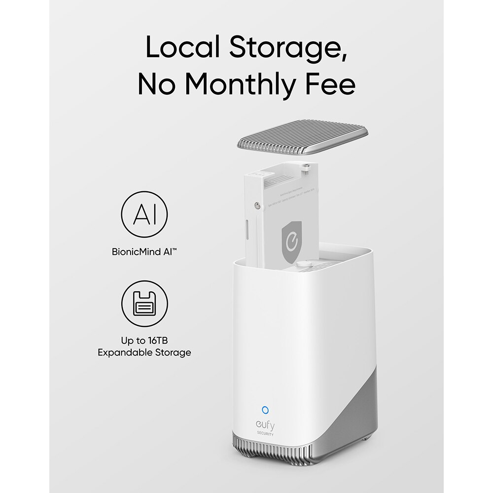 Kit de supraveghere video EUFY Homebase 3, 4 camere, 4K HD, Wi-Fi, IP67, 16 canale, alb