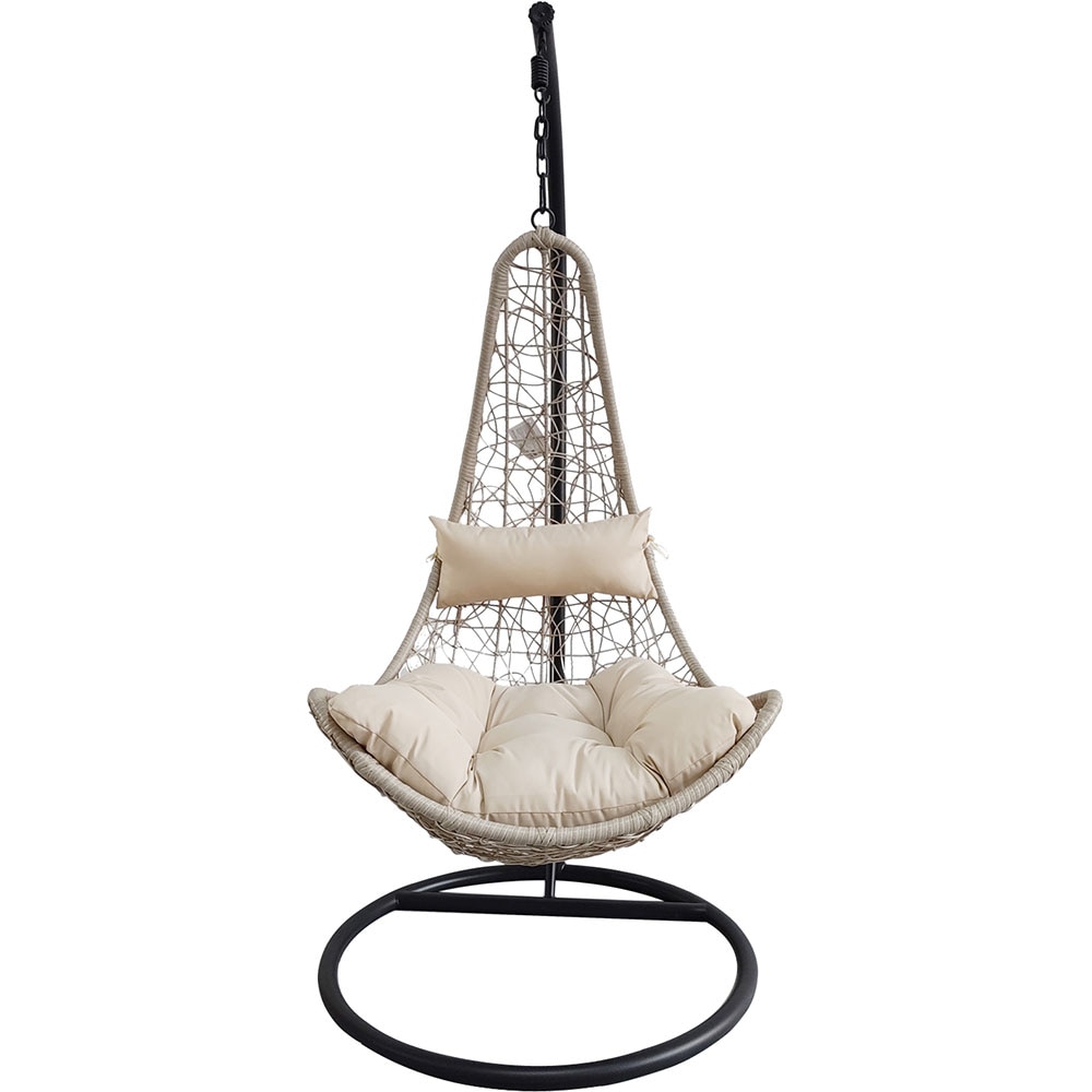 Leagan gradina Cozzy, 95 x 95 x 195 cm, negru-crem