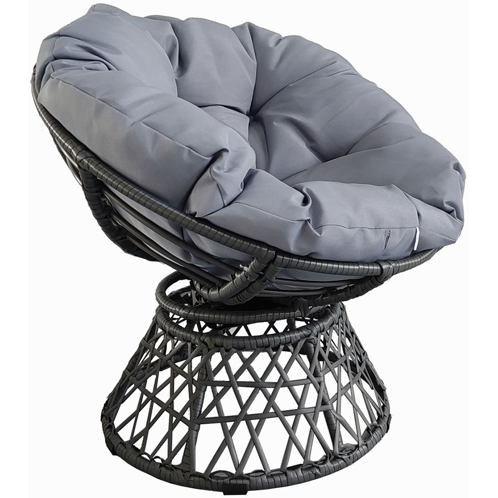 Scaun terasa MYRIA Spin, otel, 86 x 86 x 34 cm, gri