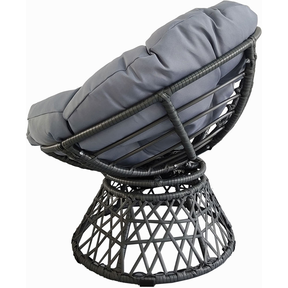 Scaun terasa MYRIA Spin, otel, 86 x 86 x 34 cm, gri