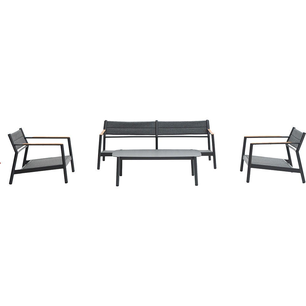 Set mobilier gradina MYRIA Monti, 4 piese, portocaliu-gri inchis