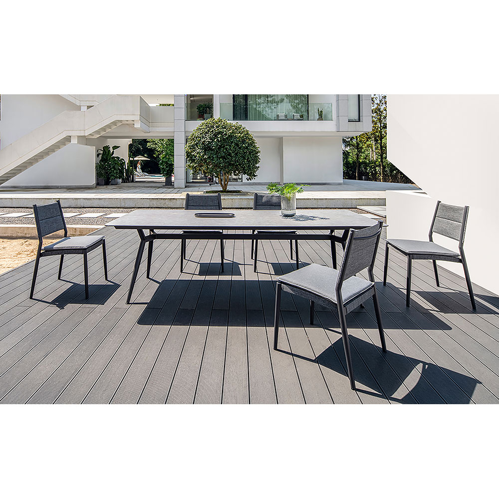 Masa terasa MYRIA Monti, aluminiu, 210 x 90 x 74 cm, gri inchis