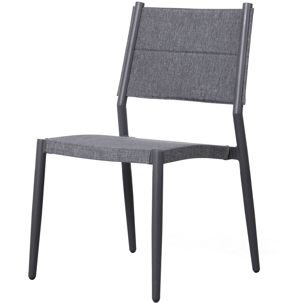 Scaun terasa MYRIA Monti, aluminiu, 55 x 56.5 x 87 cm, gri inchis