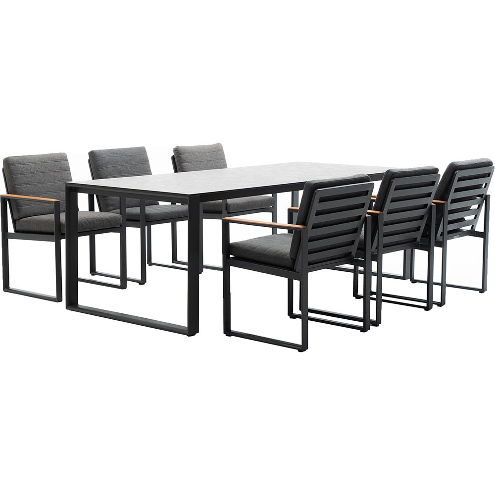 Masa terasa MYRIA Alexander, aluminiu, 220 x 100 x 74 cm, gri inchis