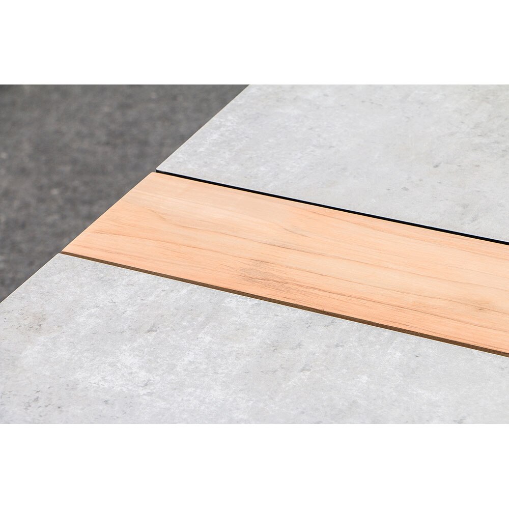 Masa terasa MYRIA Aimar, aluminiu, 200 x 100 x 74.5 cm, alb-gri deschis