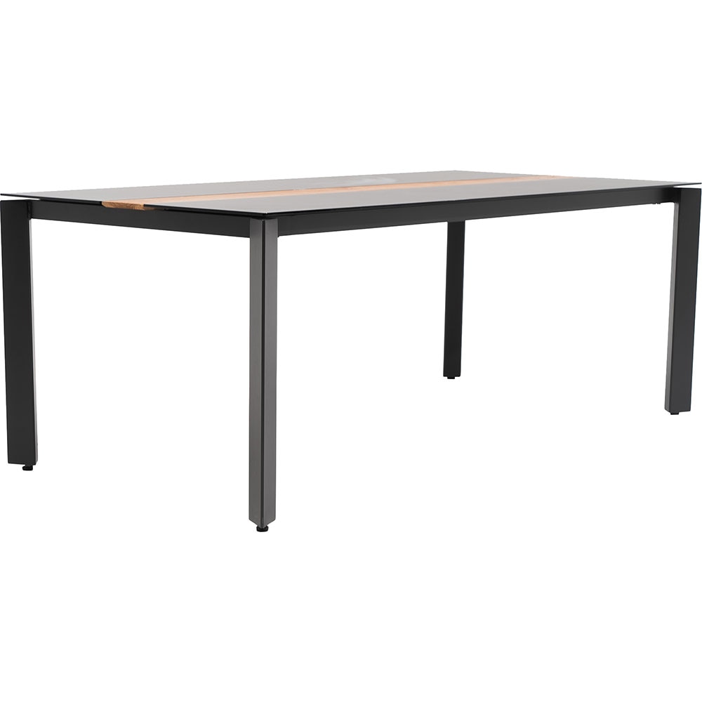 Masa terasa MYRIA Aimar, aluminiu, 200 x 100 x 74.5 cm, gri inchis