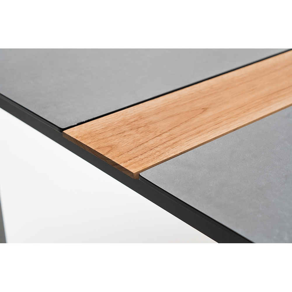 Masa terasa MYRIA Aimar, aluminiu, 200 x 100 x 74.5 cm, gri inchis