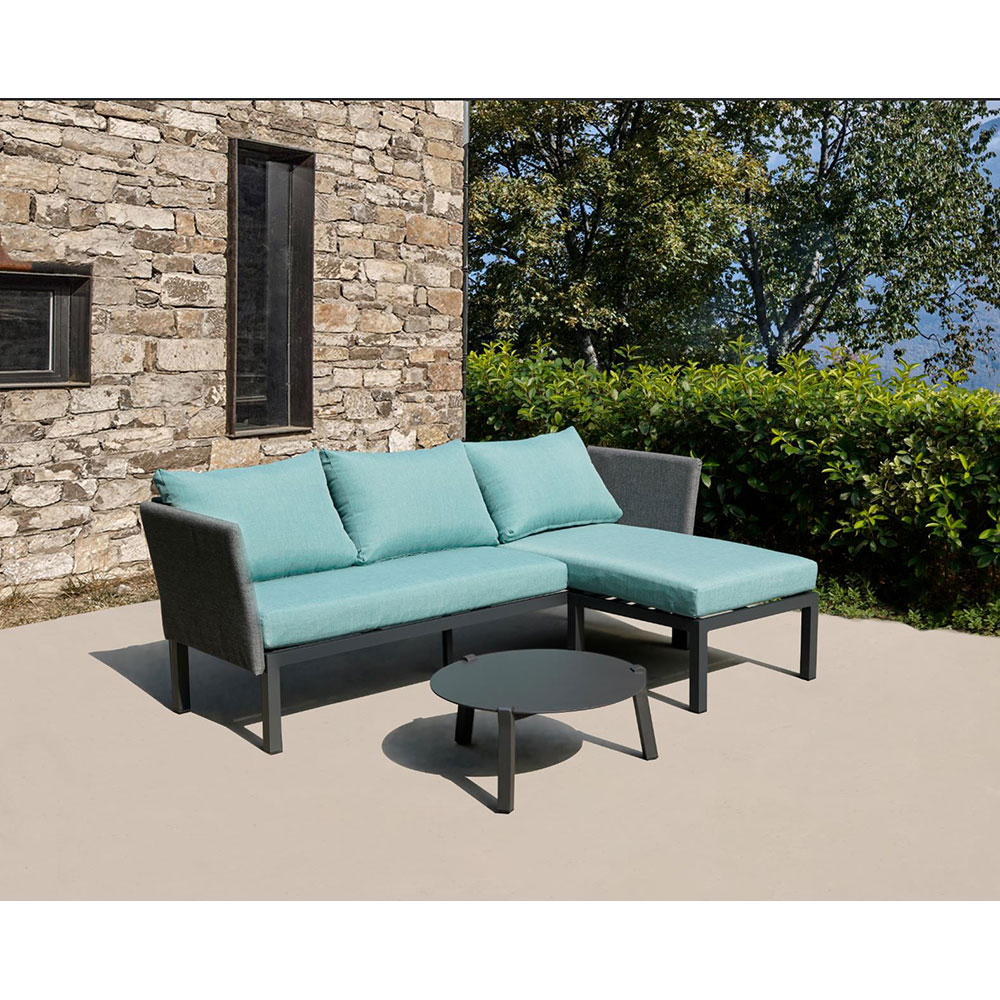 Set mobilier gradina MYRIA Paris, 3 piese, albastru-negru