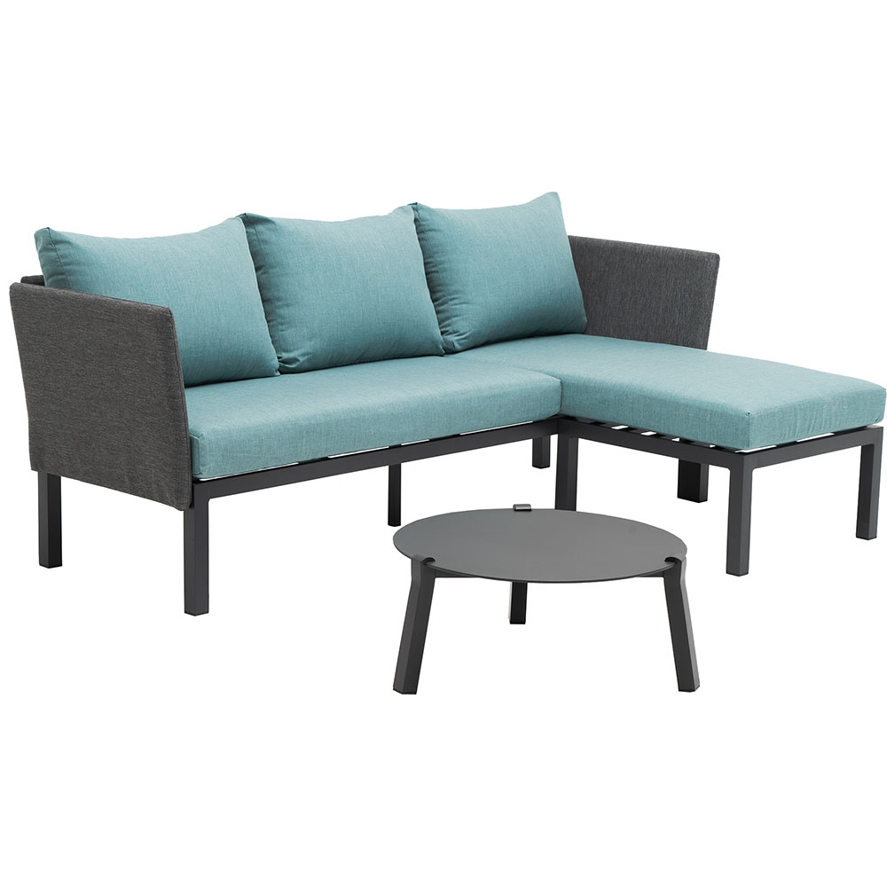 Set mobilier gradina MYRIA Paris, 3 piese, albastru-negru