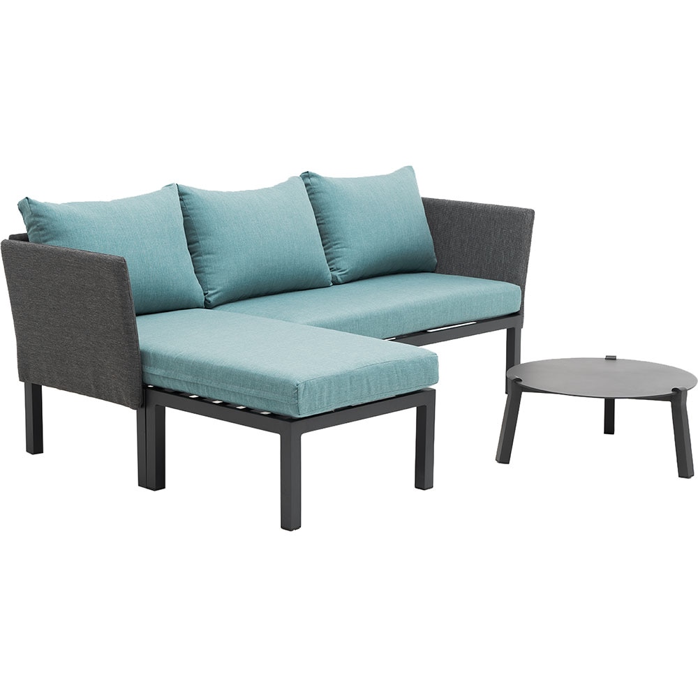 Set mobilier gradina MYRIA Paris, 3 piese, albastru-negru