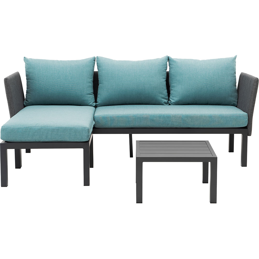 Set mobilier gradina MYRIA Paris, 3 piese, albastru-negru