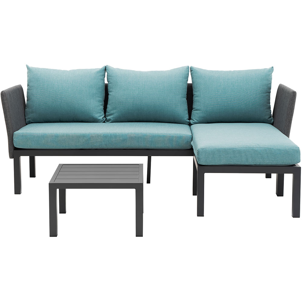 Set mobilier gradina MYRIA Paris, 3 piese, albastru-negru