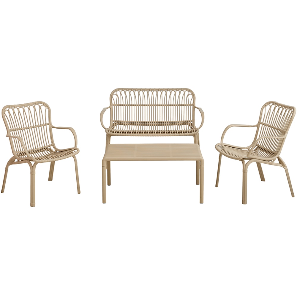 Set mobilier gradina MYRIA Capri, plastic, 4 piese, bej