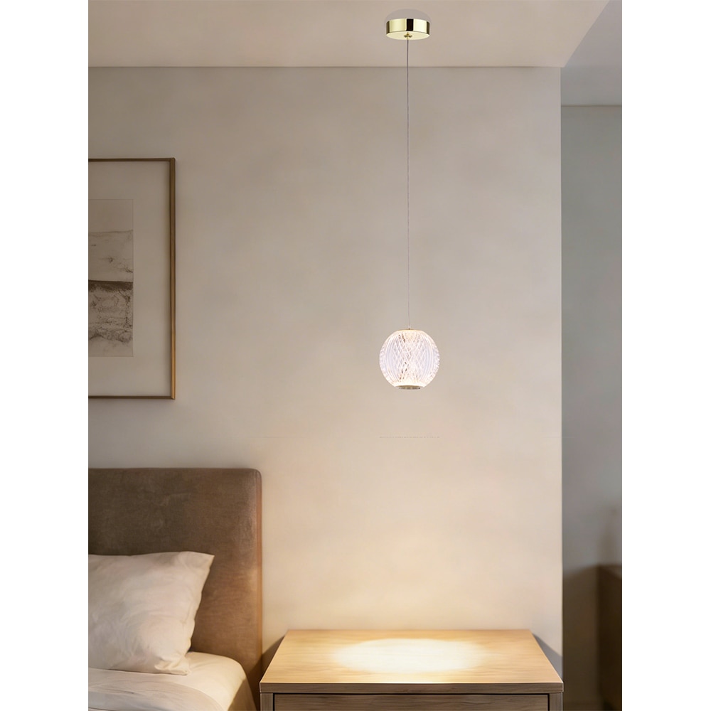 Pendul suspendat MYRIA Diamond, LED, 6W, 12x12x150 cm, auriu