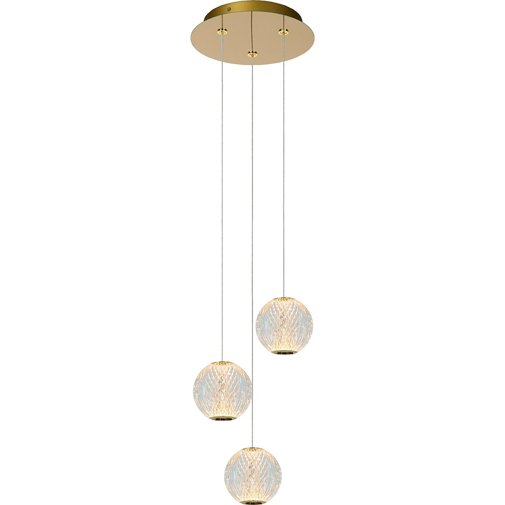 Lustra suspendata MYRIA Diamond, LED, 16W, 27x27x150 cm, auriu