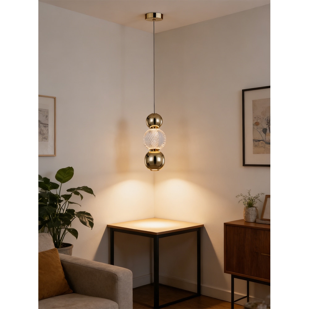 Pendul LED MYRIA MY10341GD, 8W, 377.6lm, 4000K, IP20, auriu