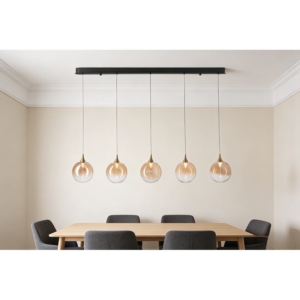 Lustra suspendata MYRIA Globe, LED, 21W, 120x16x150 cm, auriu-negru