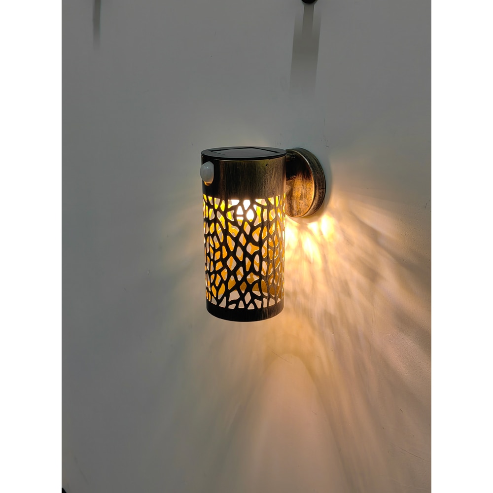Aplica solara cu senzor MYRIA MY10384, 3x0.5W, 100lm, IP44, maro